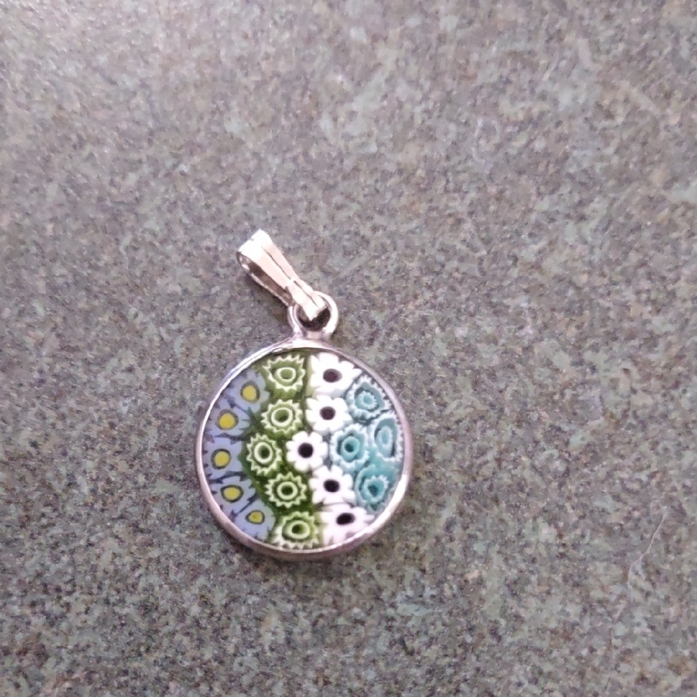 Murano Multicolor Glass Millefiori pendant